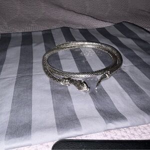 SILVER METAL MESH SNAKE BELT NECKLACE